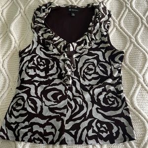 INC Brown and Grey swirl sleeveless top XL